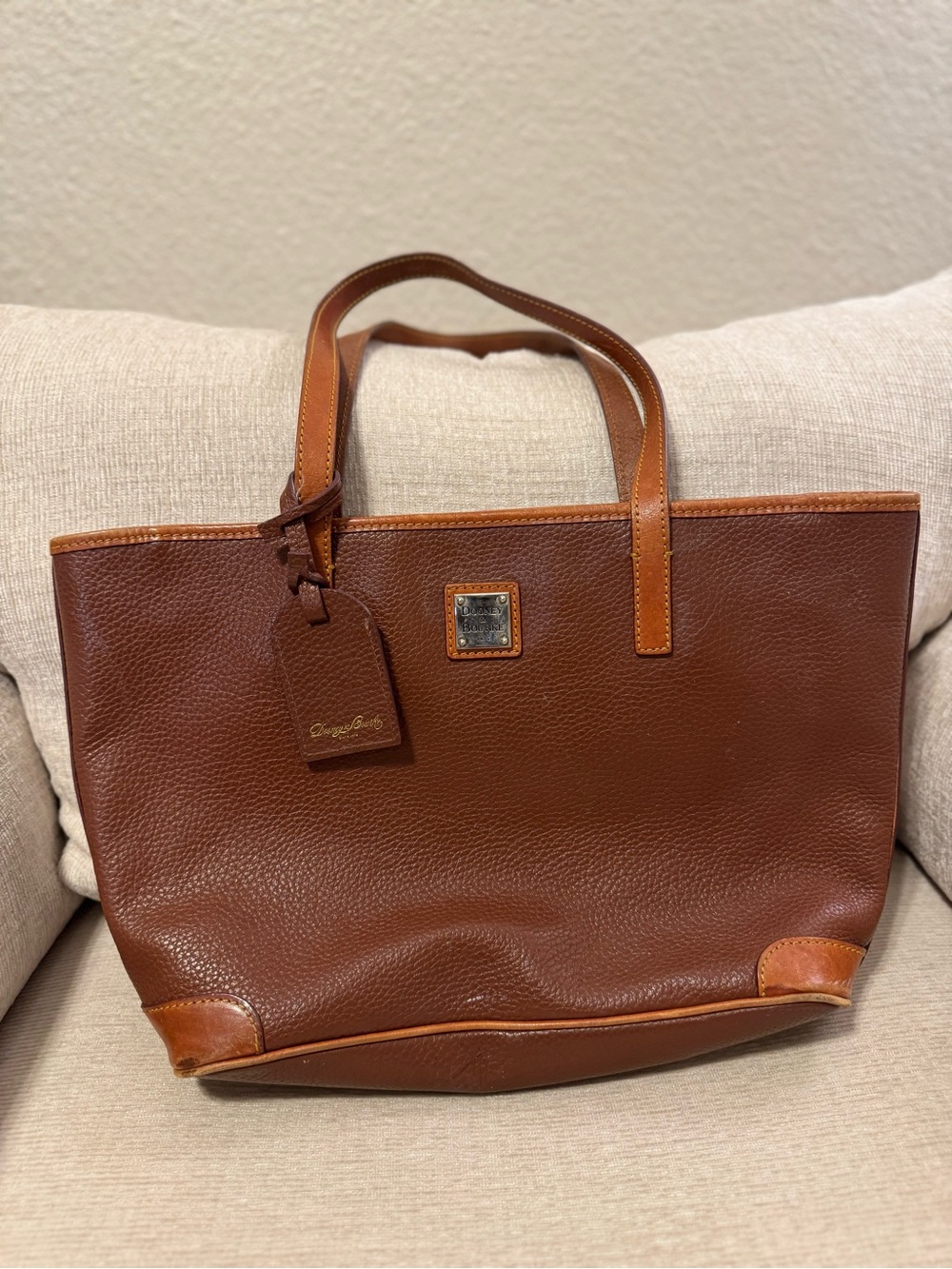 Dooney & Bourke Brown Pebbled Leather Tote